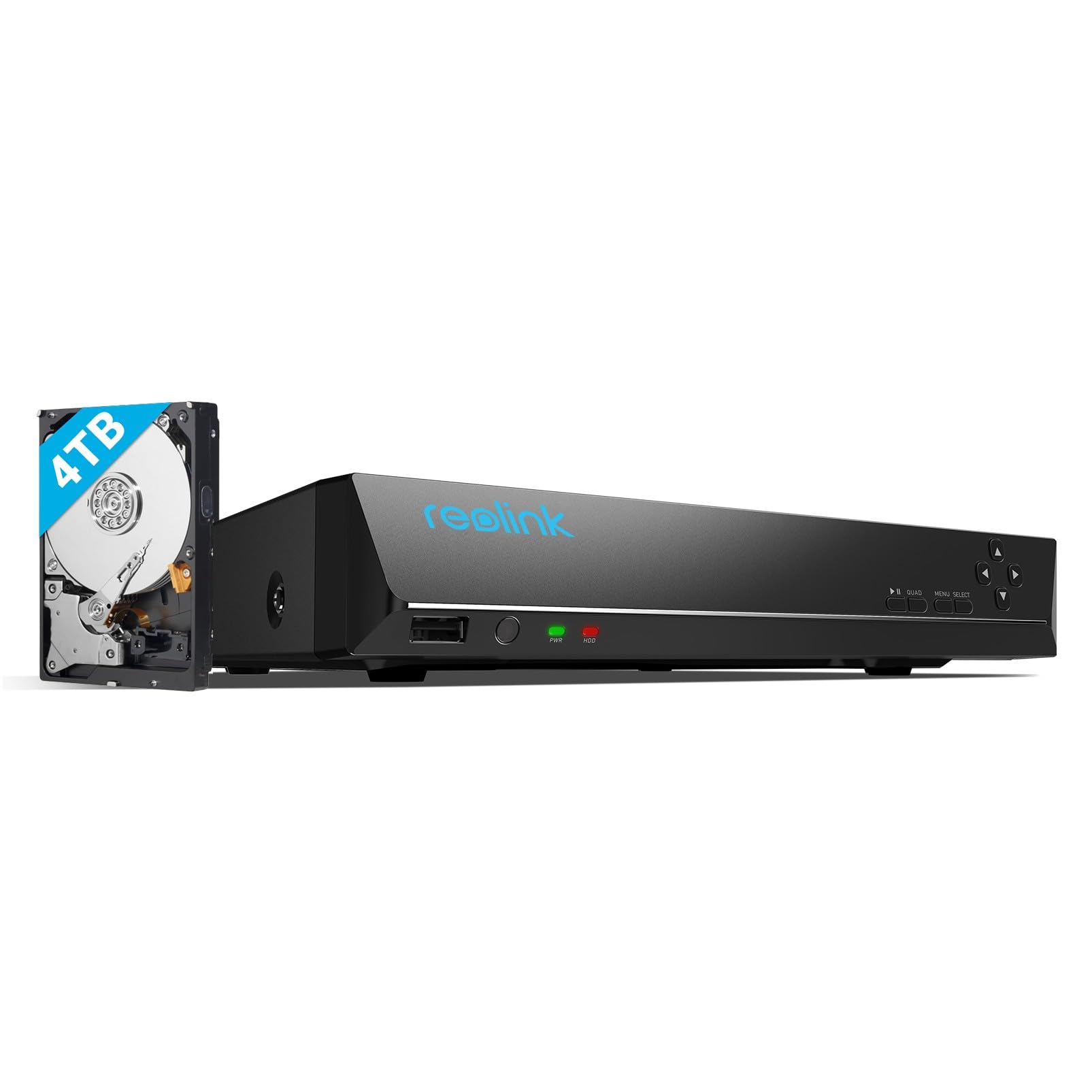 Reolink NVR PoE 16 Canali con 4TB HDD, Videoregistratore Cablato RLN16-410