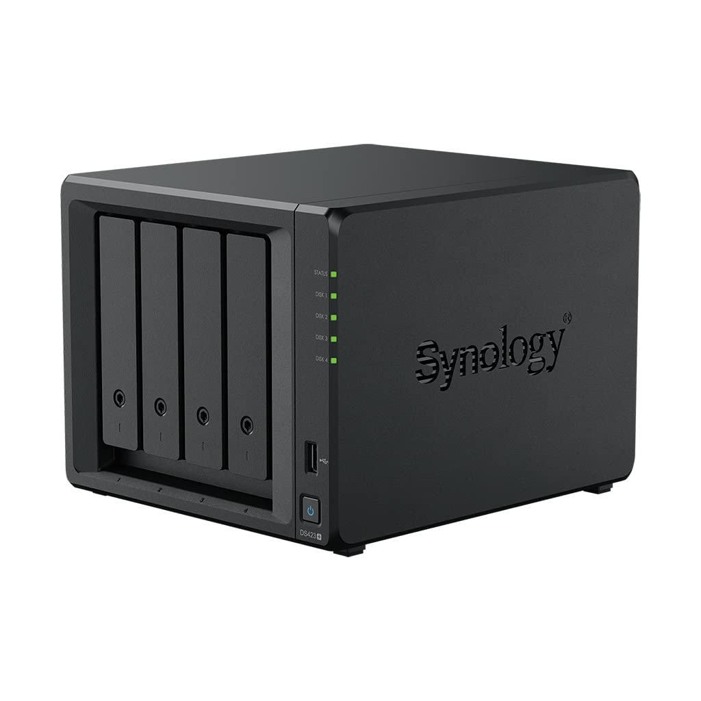 Synology DS423+ - NAS a 4 bay (Intel Celeron J4125 4 core 2 GB Ram 2 porte RJ-45 1GbE) da 48 TB con 4 dischi WD RED Plus HDD (WD120EFBX - 68B0EN0)