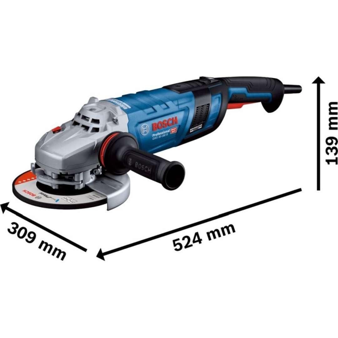Bosch Professional Smerigliatrice Angolare a Filo GWS 30-180 B (Motore Brushless 2.800 W,