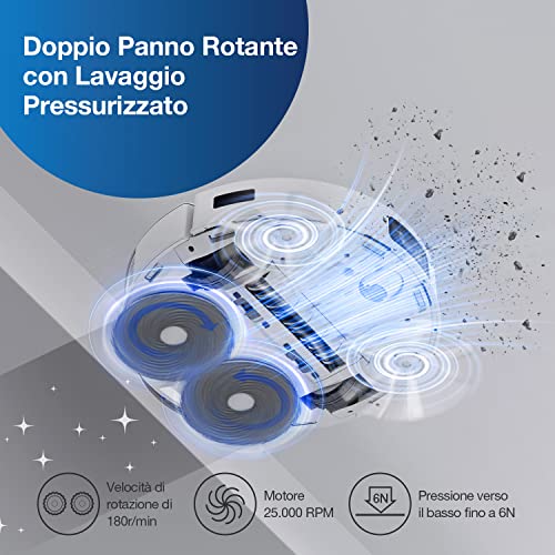 ECOVACS DEEBOT T20 OMNI Robot Aspirapolvere Lavapavimenti 6000Pa con Stazione Svuota Polvere e Pulizia