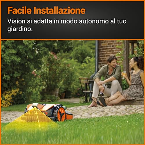 WORX Vision WR213E.1 Robot Tagliaerba a batteria 20V Area di Taglio 1.300mq senza filo perimetrale