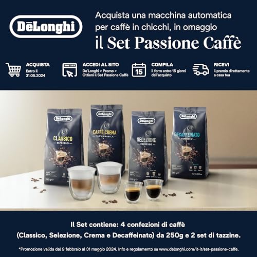 De'Longhi Magnifica Evo ECAM292.81.B, Macchina da caffè Automatica, Chicchi macinati al momento