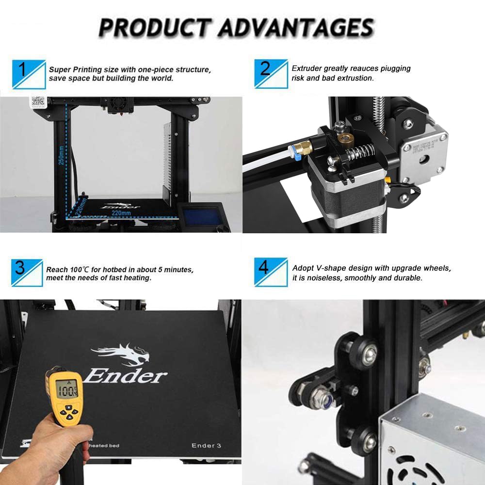 Creality Ender 3 Stampante 3D FDM con Adesivo Magnetico 3D Printing