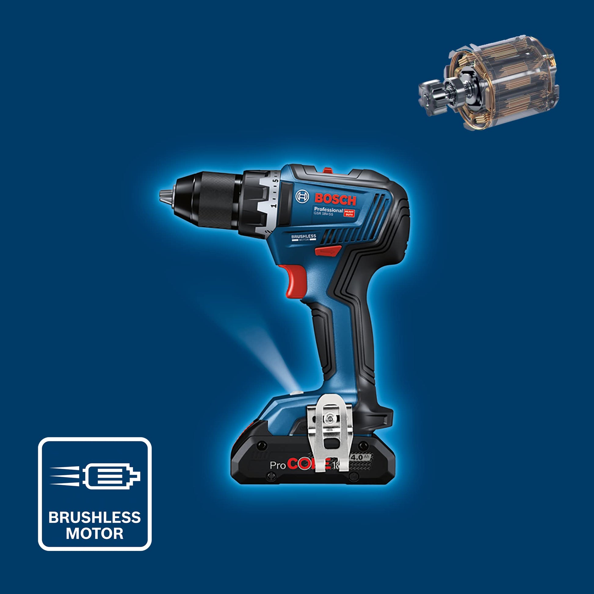 Bosch Professional 18V System Trapano-avvitatore a batteria GSR 18V-55