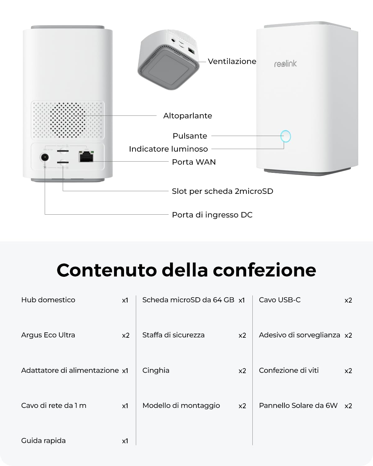 Reolink 4K Telecamera Wi-Fi Esterno Senza Fili kit