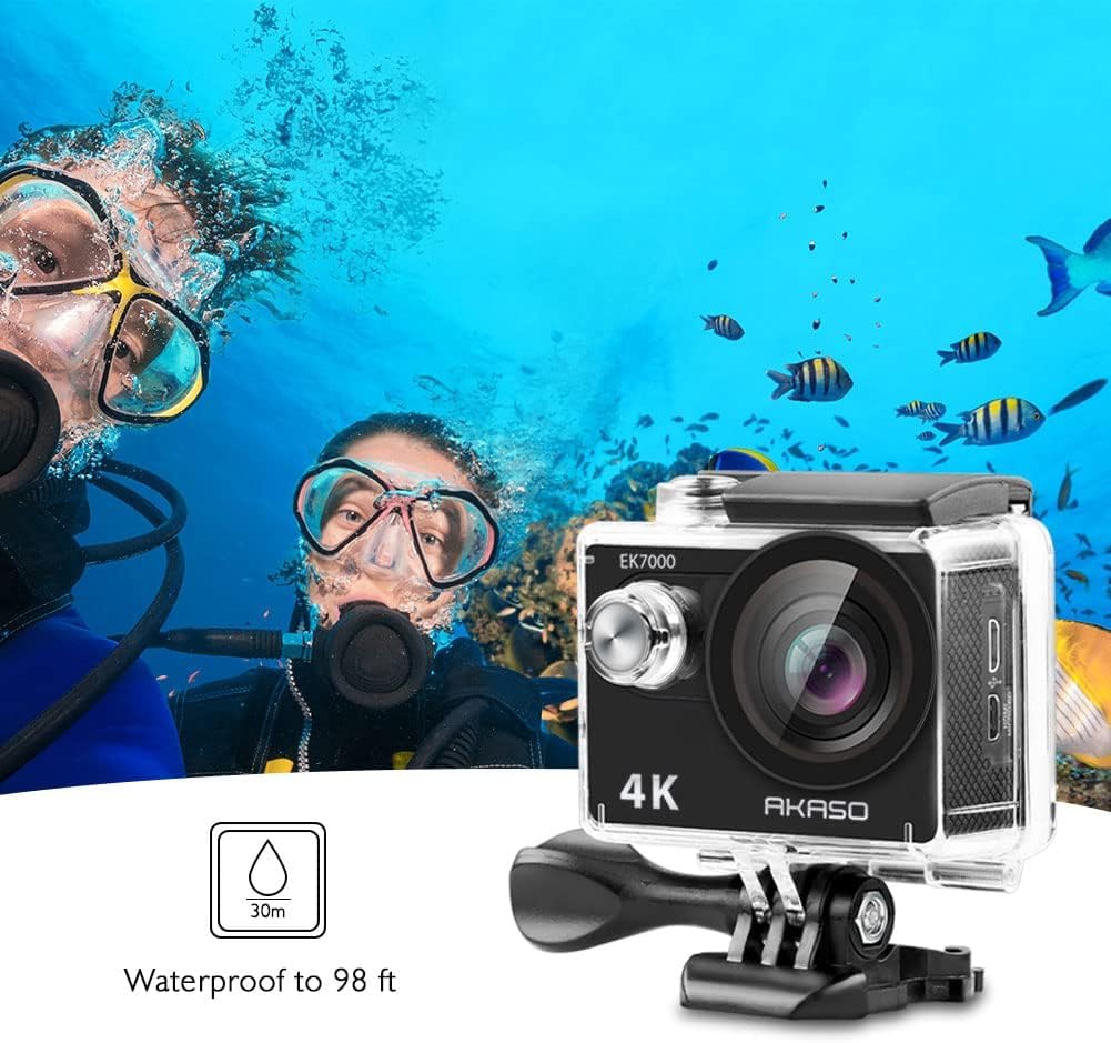 AKASO EK7000 Action Cam 4K, Fotocamera Subacquea WiFi 20MP