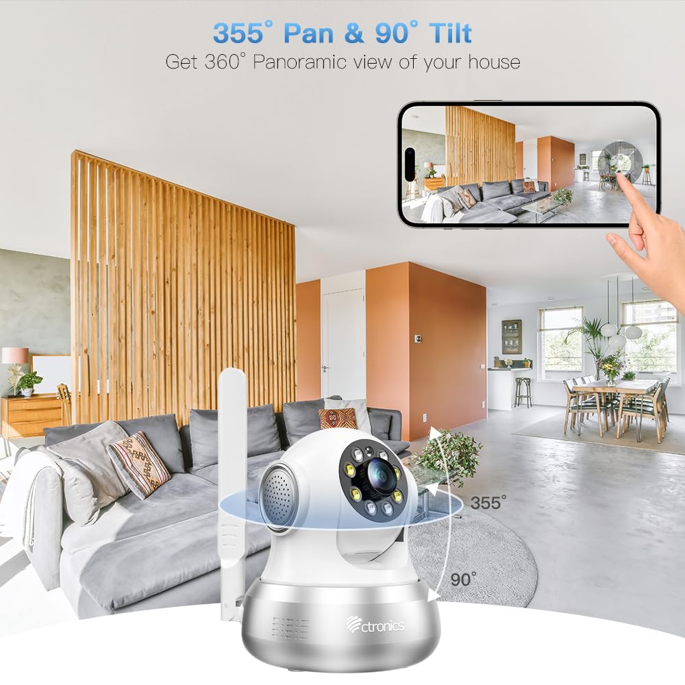 ctronics 3G/4G LTE Telecamera SIM Interna, PTZ 360° Videocamera Sorveglianz Senza Fili