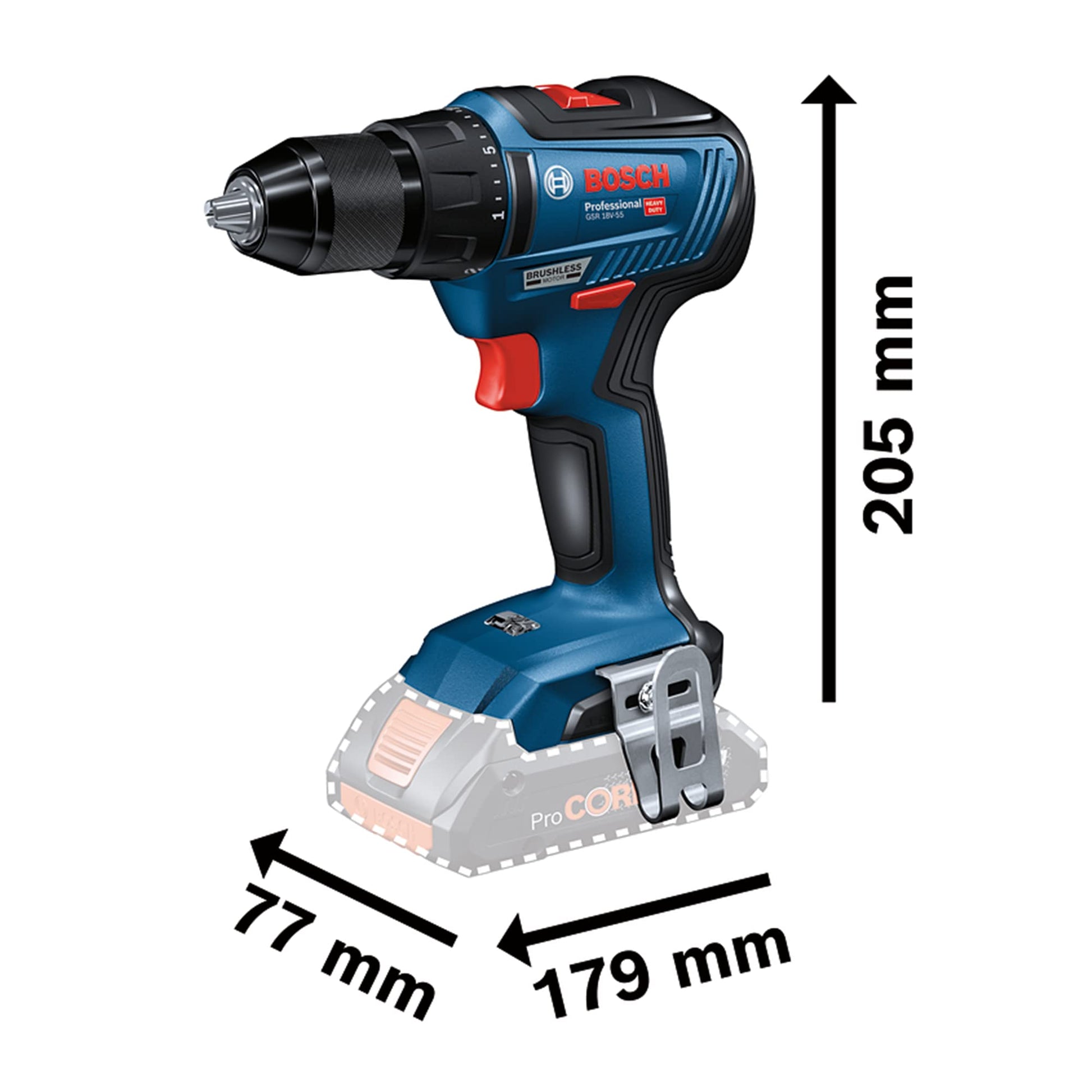 Bosch Professional 18V System Trapano-avvitatore a batteria GSR 18V-55