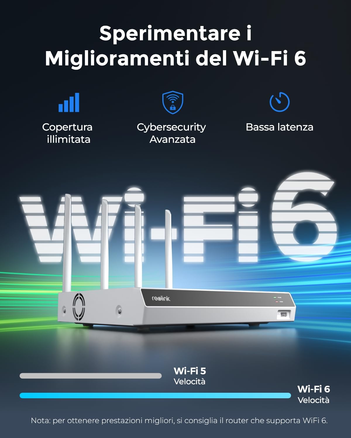 Reolink 4K NVR Wi-Fi 6, 12 Canali con 2TB HDD, Videoregistratore Cablato Supporta Telecamera Esterno & Interno RLN12W