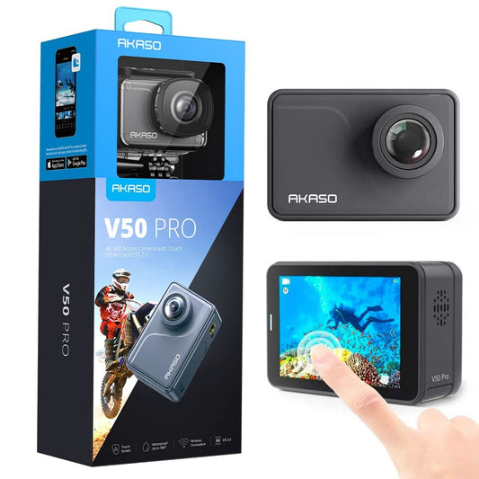AKASO V50 PRO Action Cam 4K 20MP WiFi, Touch Screen con Stabilizzatore EIS Fotocamera