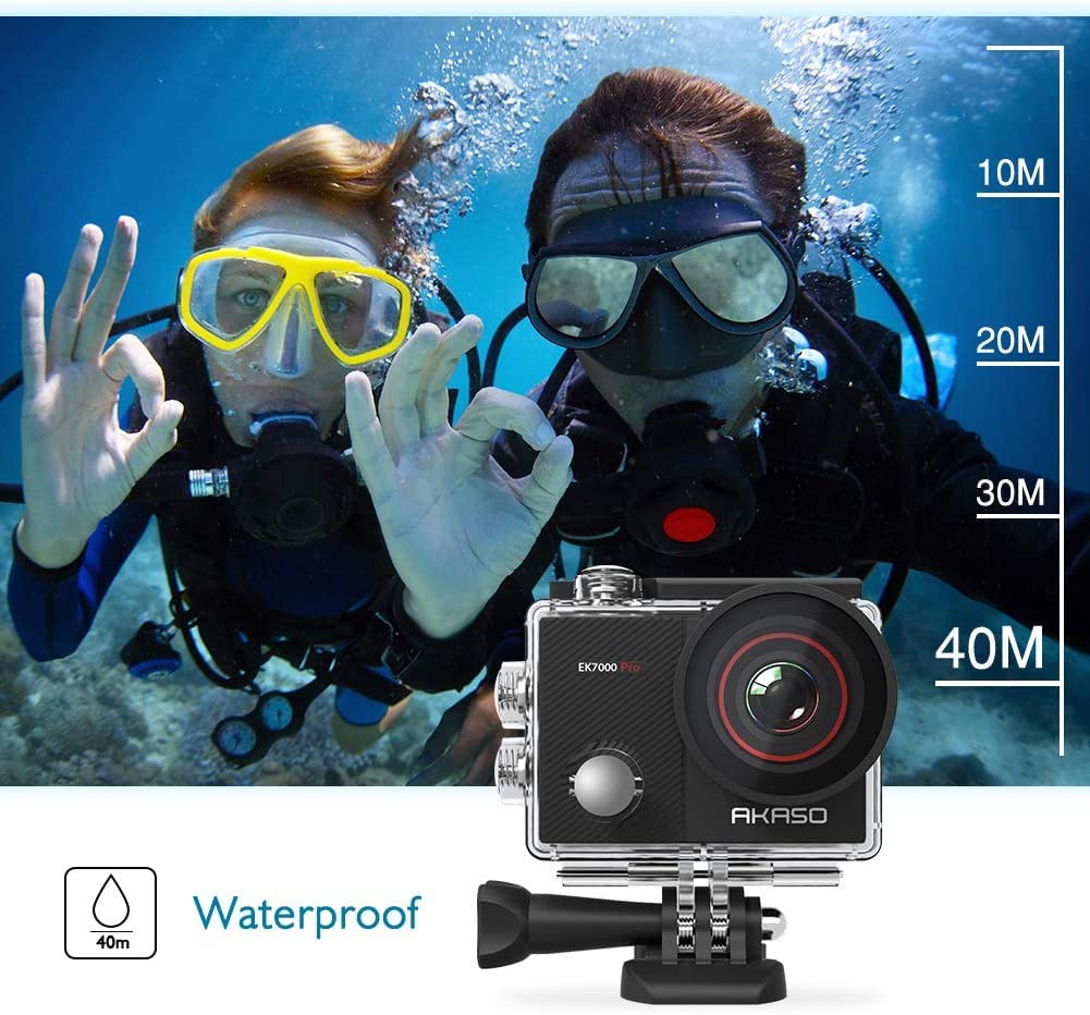AKASO EK7000 Pro Action Cam 4K 20MP WiFi, Fotocamera Subacquea 40M