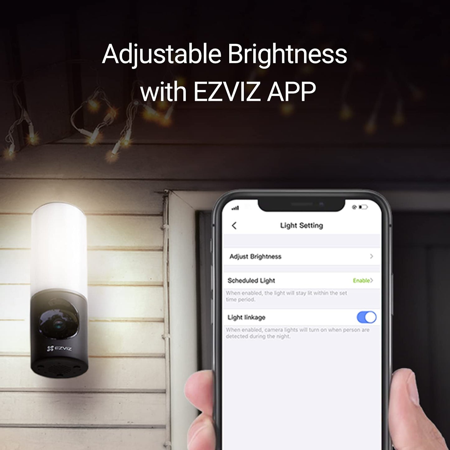 EZVIZ LC3 Telecamera Wi-Fi con Lampada da Esterno 2K, Videocamera Sorveglianza Esterno 4MP