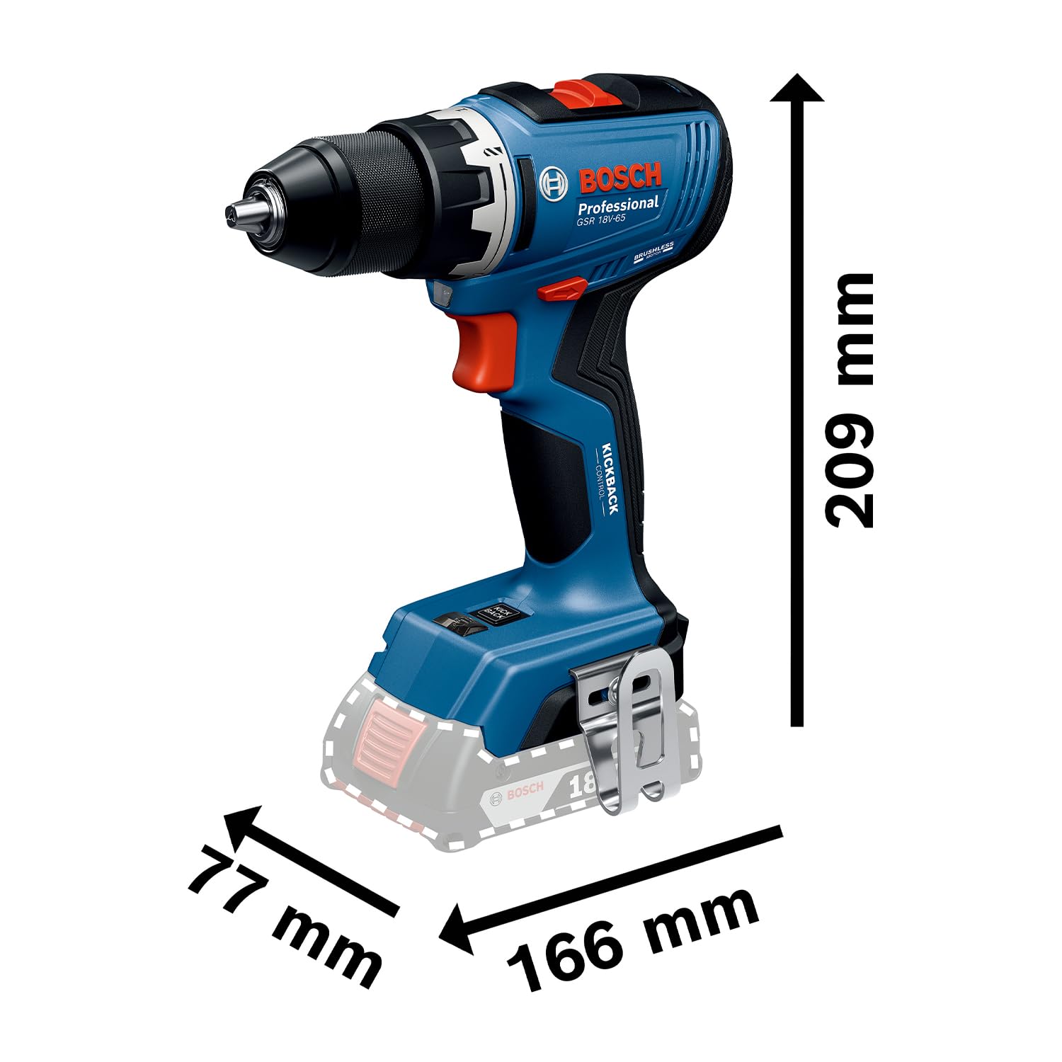 Bosch Professional 18V System Trapano-avvitatore a batteria GSR 18V-65 motore brushless