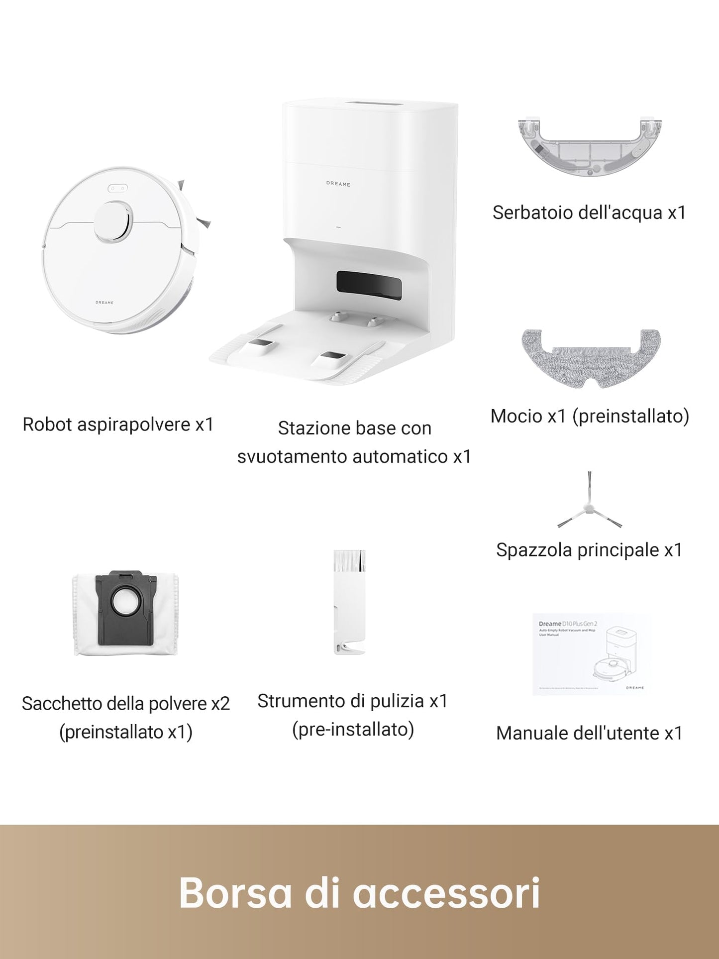 dreame D10 Plus Gen 2 Robot Aspirapolvere Lavapavimenti