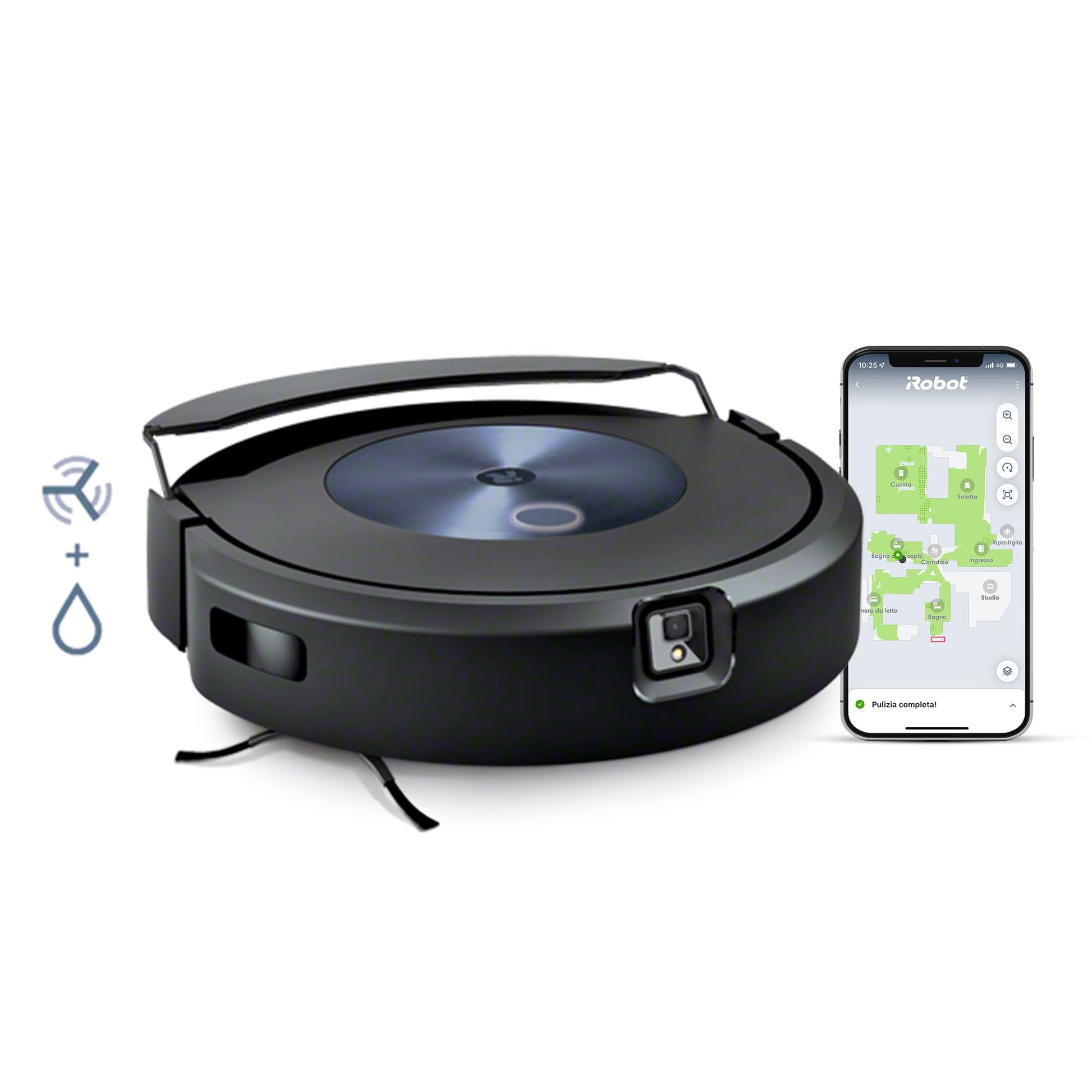 iRobot Roomba Combo j7, Robot Aspirapolvere Lavapavimenti, Mappatura Intelligente, Wi-Fi