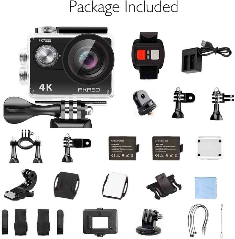 AKASO EK7000 Action Cam 4K 30FPS, WiFi 20MP Fotocamera Subacquea, Videocamera