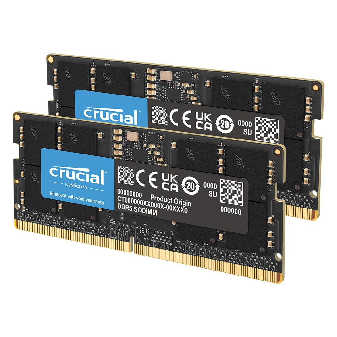 Crucial RAM 96GB Kit (2x48GB) DDR5 5600MHz (o 5200MHz o 4800MHz) Memoria per computer Portatili CT2K48G56C46S5