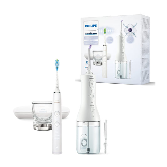 Philips Sonicare Irrigatore orale senza filo Power Flosser 3000 e spazzolino elettrico DiamondClean 9000 modello HX3866/41