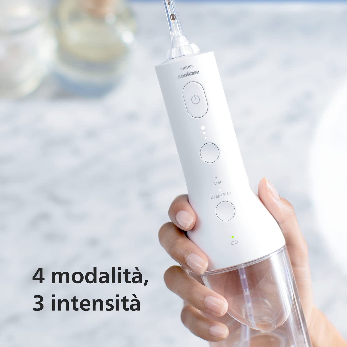 Philips Sonicare Irrigatore orale senza filo Power Flosser 3000 e spazzolino elettrico DiamondClean 9000 modello HX3866/41