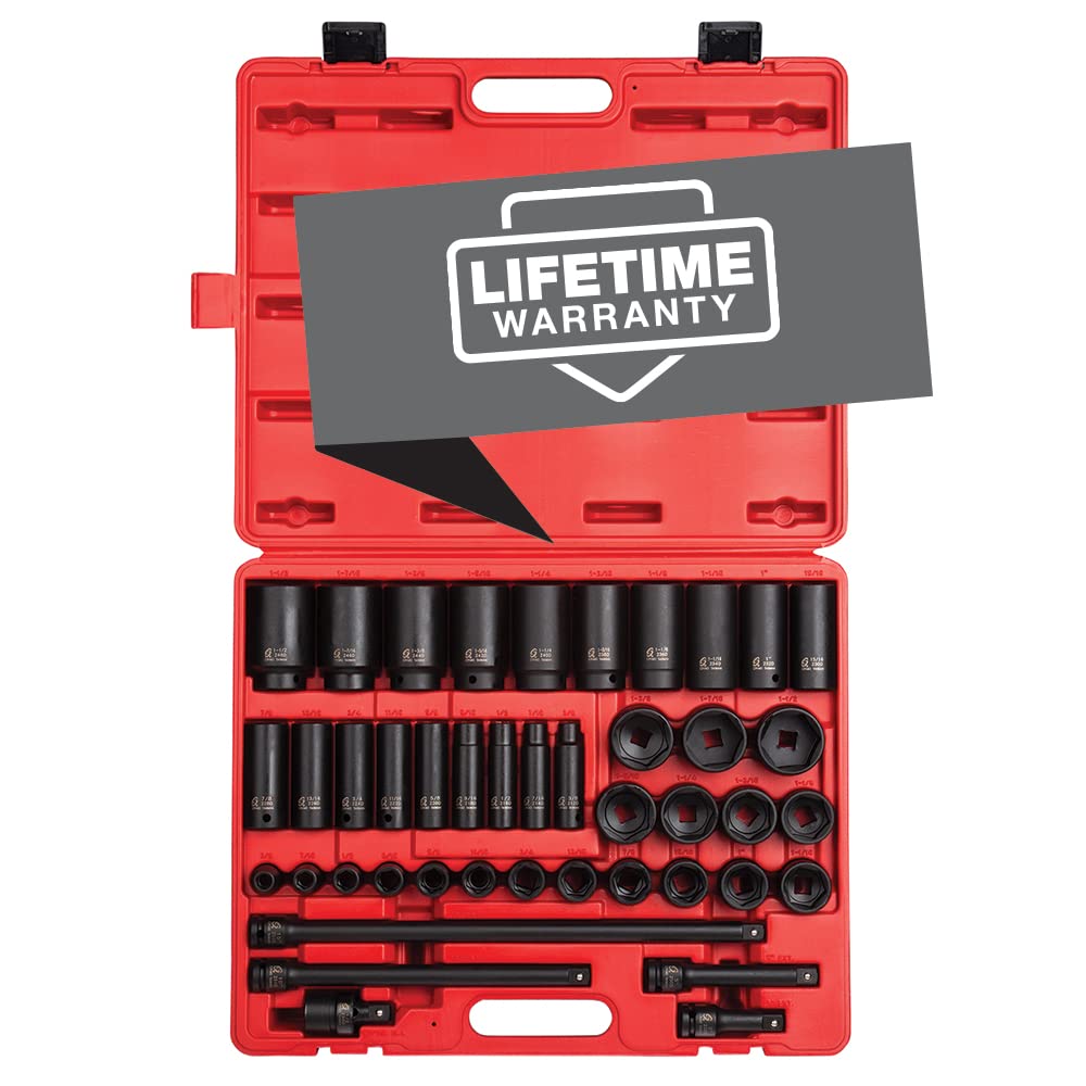 Sunex 2568 1/2-inch Drive SAE Master Impact socket set, 43-piece, 2568