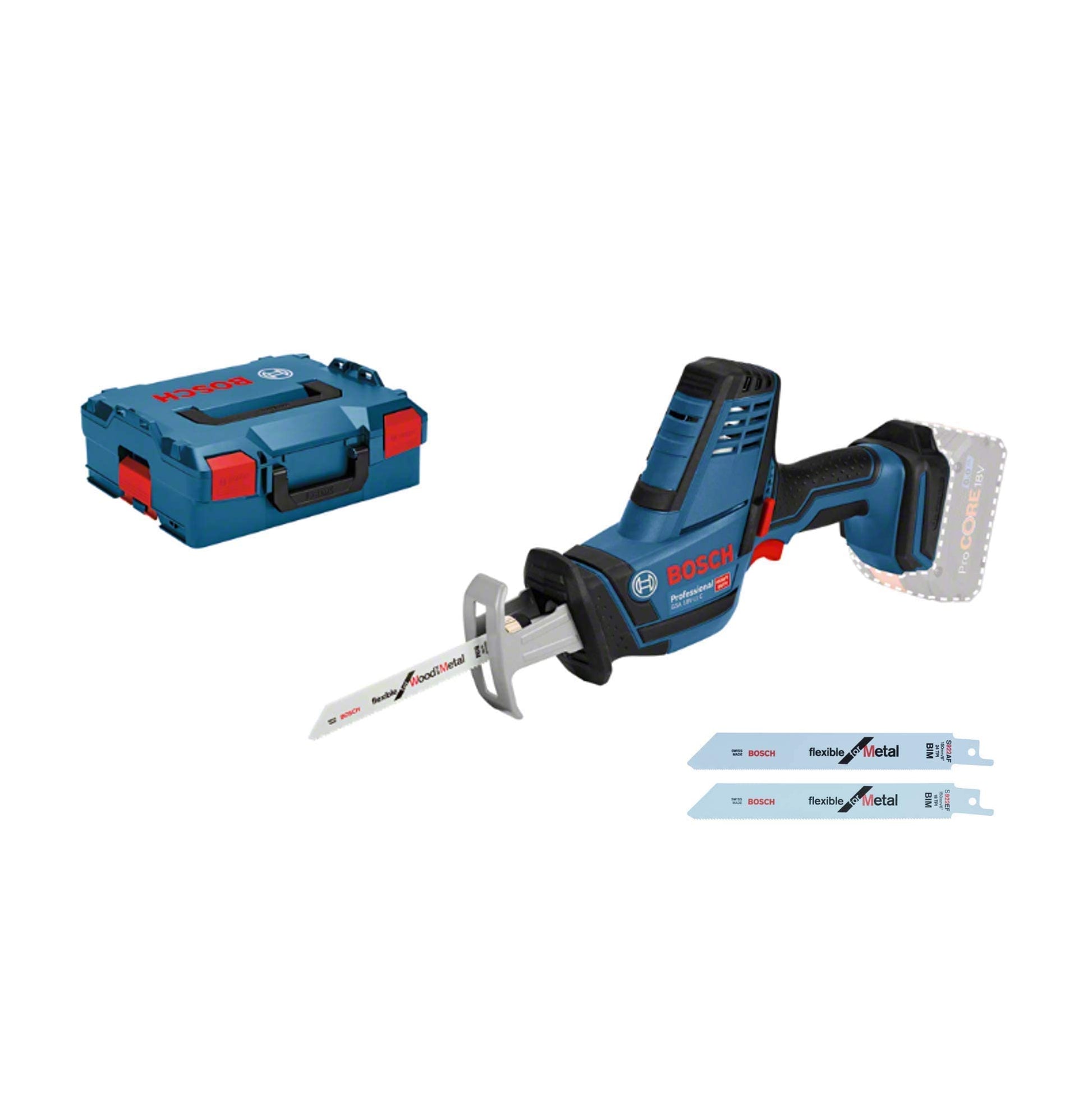 Bosch Professional 06016A5001 Sega Universale Gsa 18 V-Li C System, Versione Compact, 3 Lame, Batteria