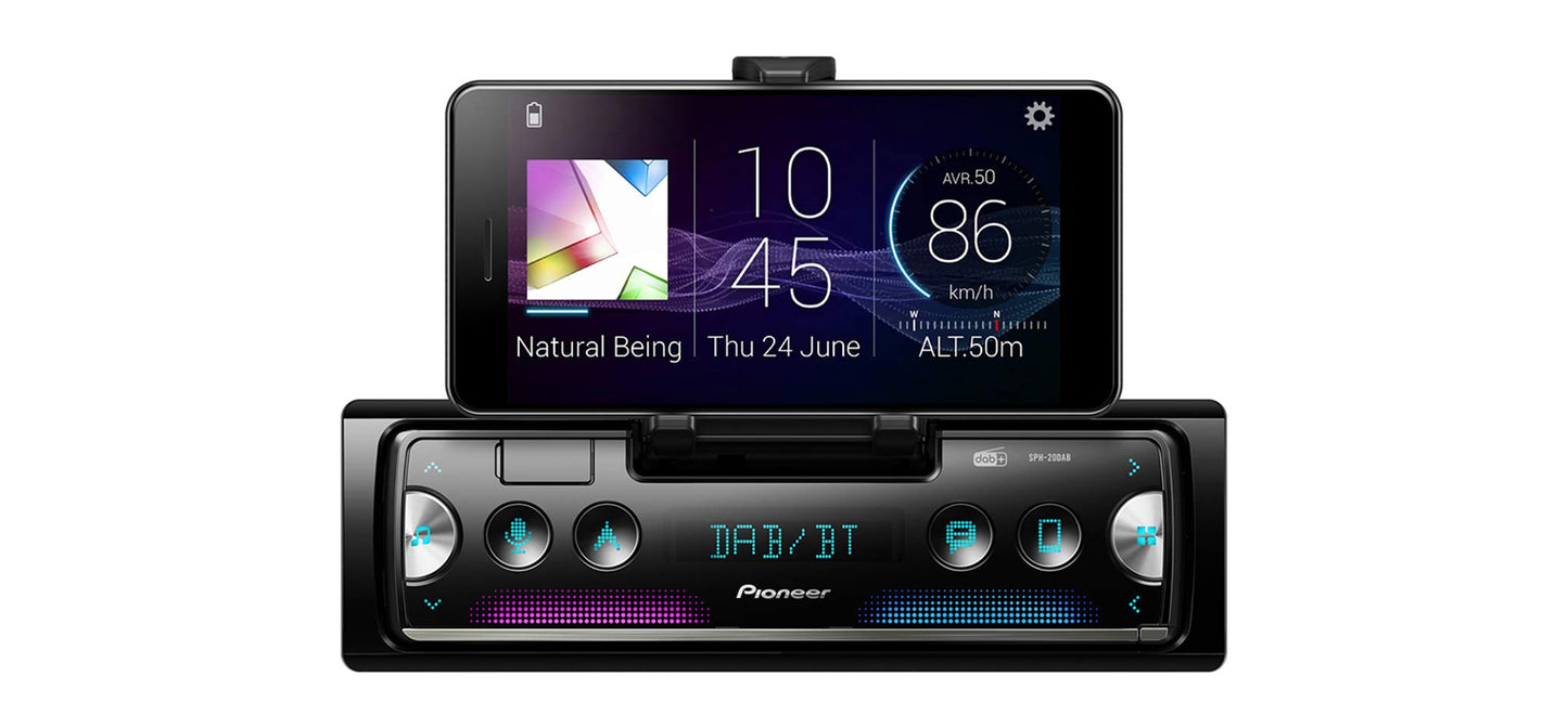 Pioneer SPH-20DAB, 1DIN Autoradio con RDS e DAB+, Bluetooth, USB per MP3,