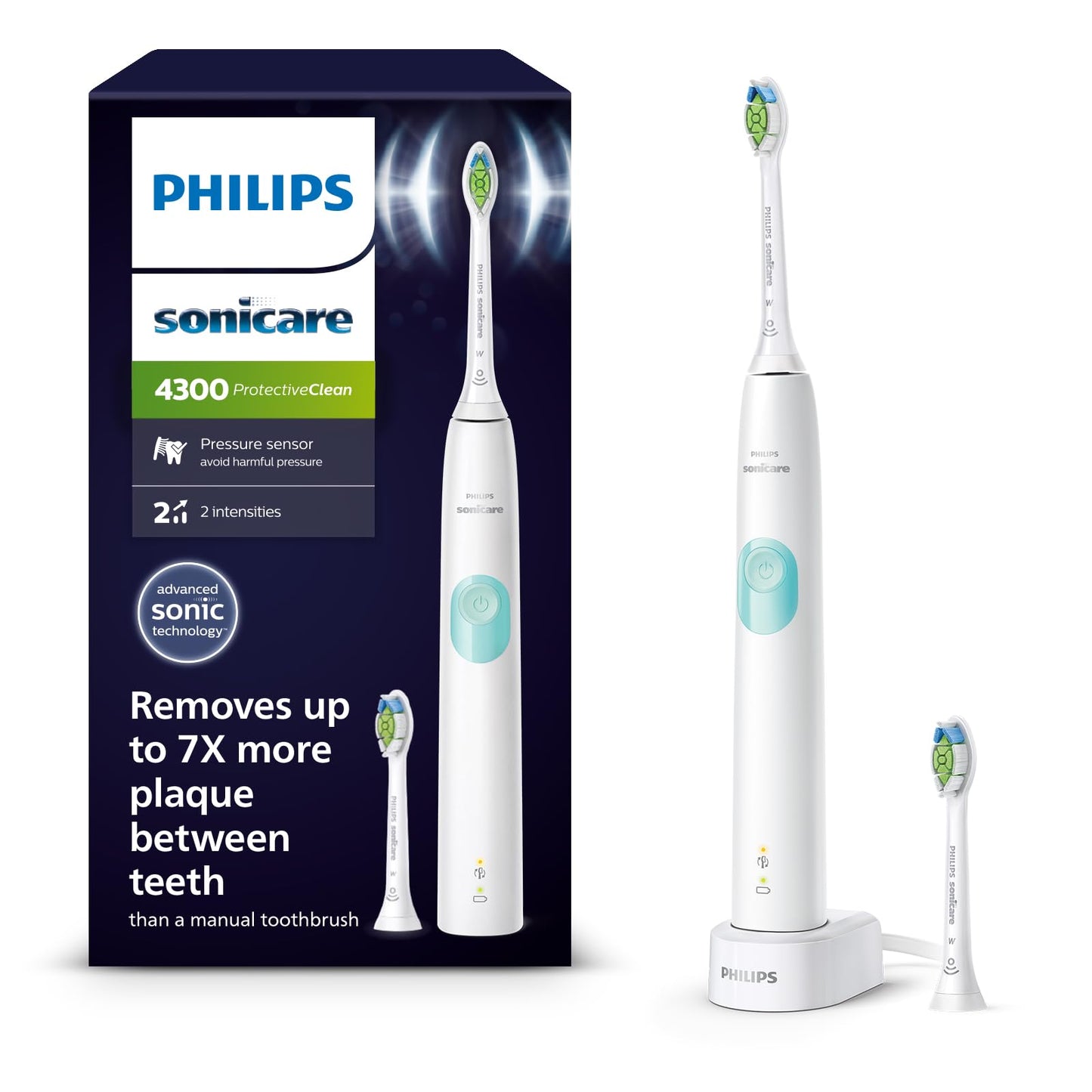 Philips Sonicare ProtectiveClean 4300 spazzolino elettrico, spazzolino sonico con due HX6807/51