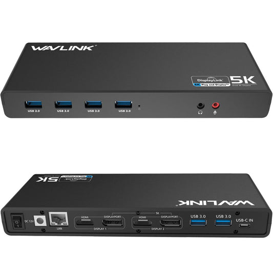 WAVLINK USB 3.0/USB C Ultra 5K Universal Docking Station supporta due uscite video 4K per laptop