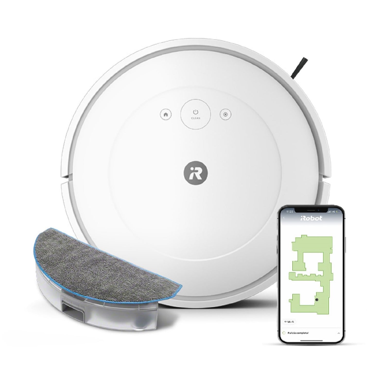 iRobot Roomba Combo Essential, Robot Aspirapolvere Lavapavimenti, Potente Aspirazione e Pulizia