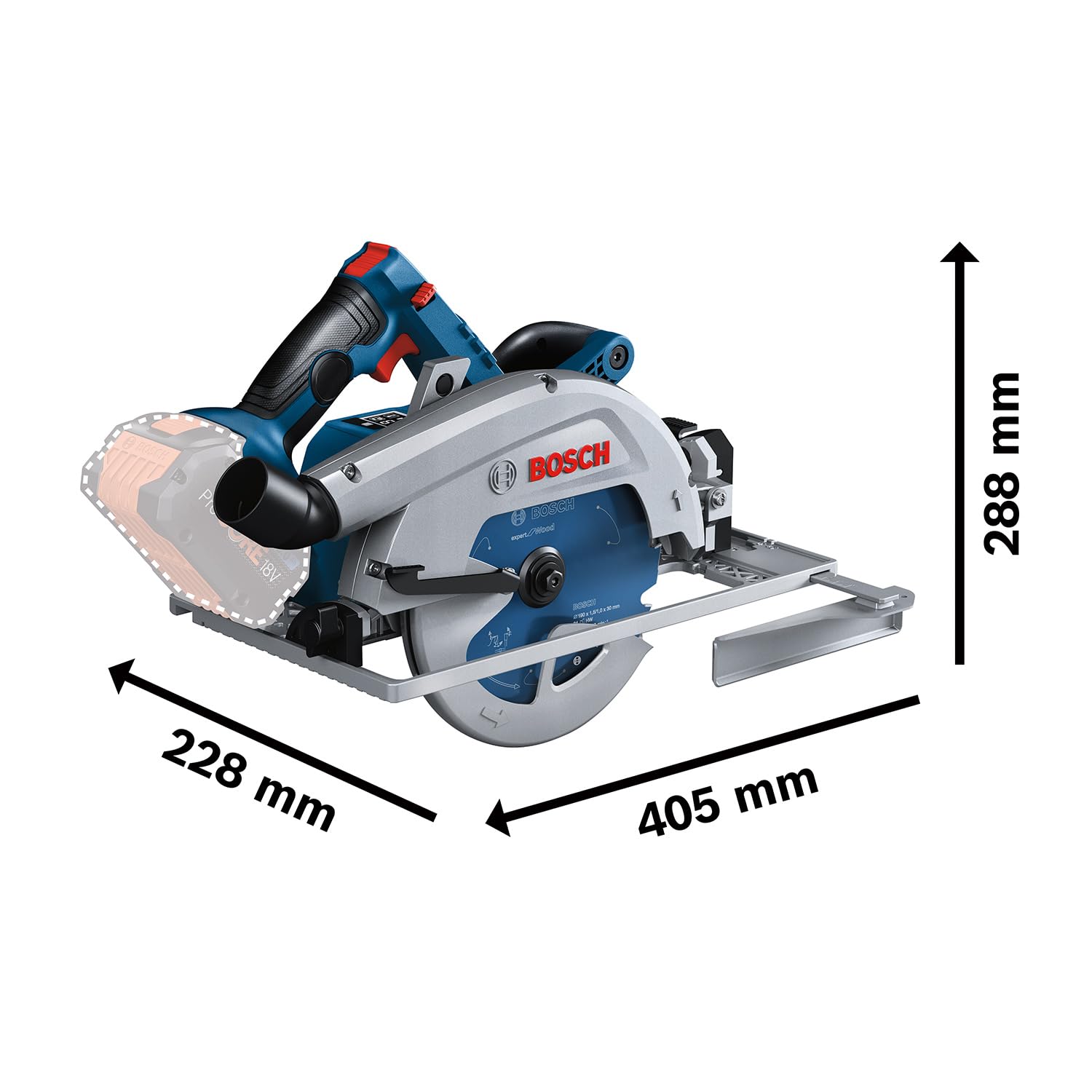 Bosch Professional 18V System Sega circolare a batteria GKS 18V-68 (incl. 1 guida parallela)