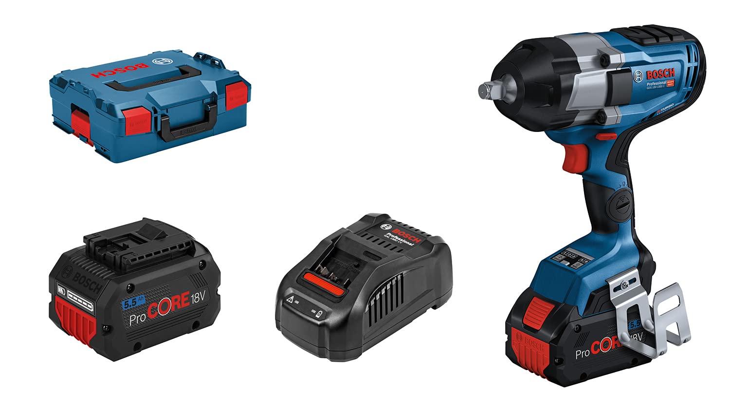 Bosch Professional BITURBO avvitatore a massa battente a batteria GDS 18V-1000 C 1.000 Nm, coppia spunto 1.600 Nm