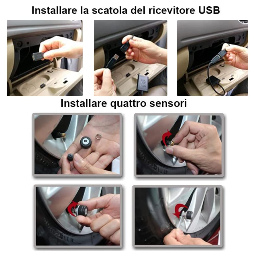 ATOTO AC-UTP1 USB TPMS Sensori di monitoraggio della pressione dei pneumatici Sistema (sensore esterno) ATOTO A6 / S8