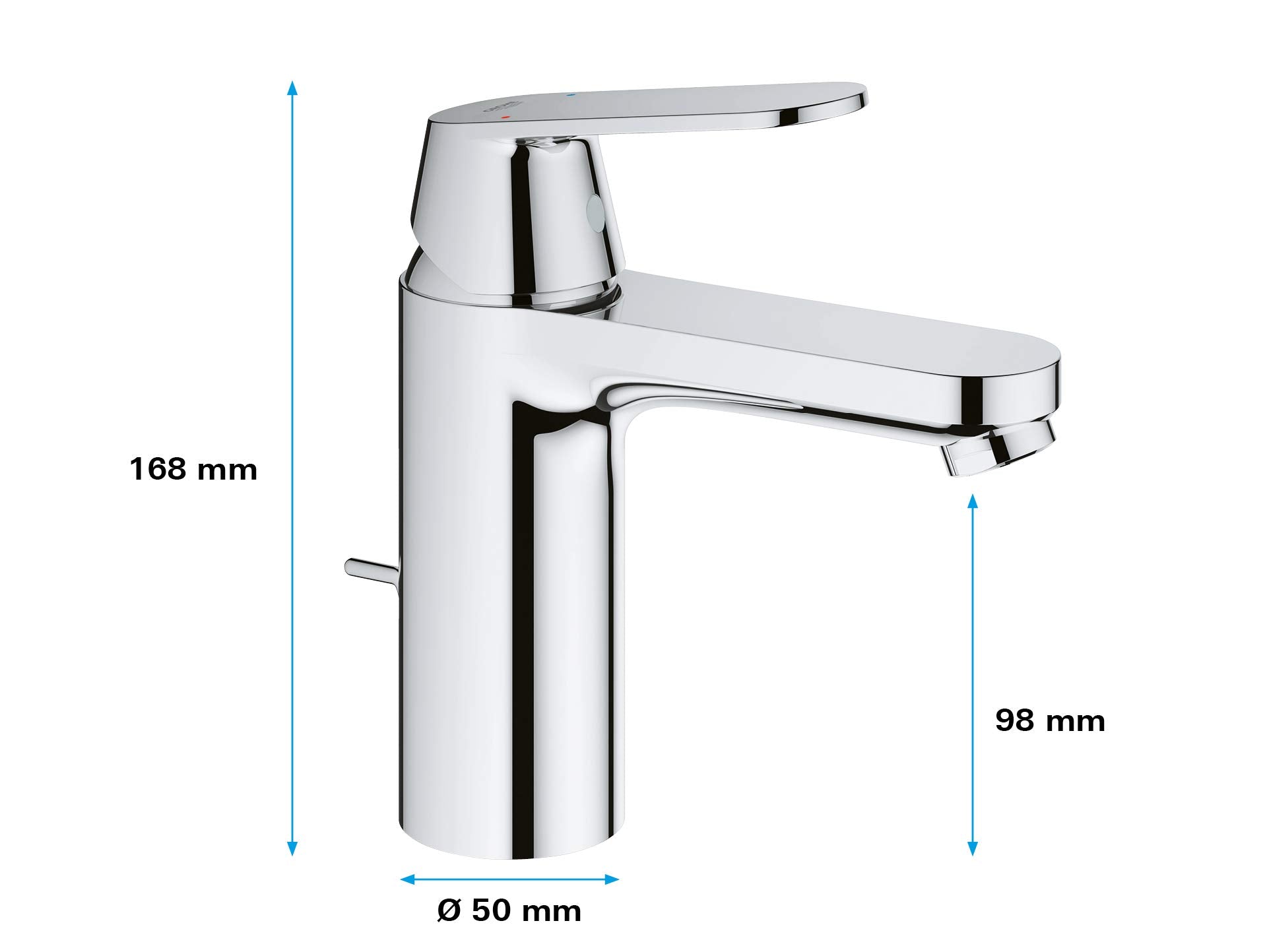 GROHE Miscelatore Monocomando per Lavabo Eurosmart con Astina a Saltarello, Cromo, M 23325000