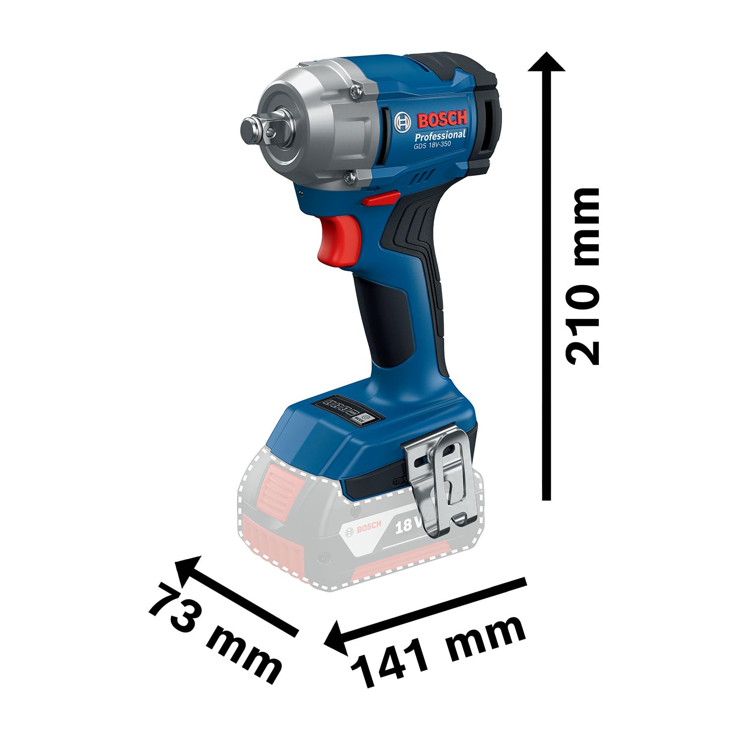 Bosch Professional 18V System Avvitatore a massa battente a batteria GDS 18V-350