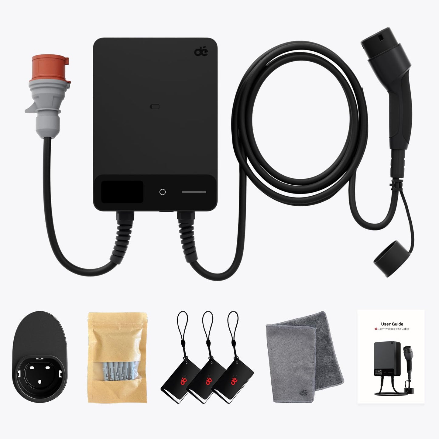 dé Wallbox 11kW [10m, 6-16A, Trifase] Colonnina Stazione Ricarica Auto Elettrica con APP e RFID per byd e altri