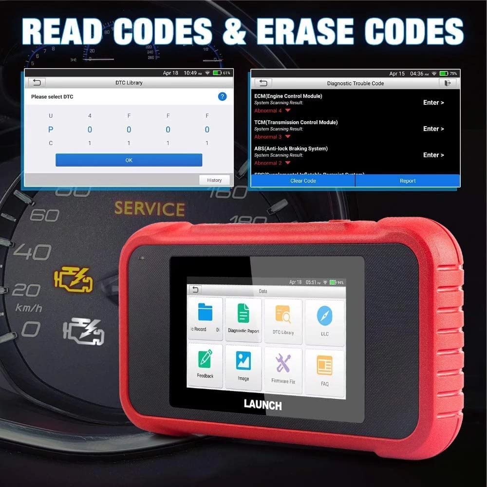 LAUNCH CRP129E OBD2 Lettore di codice con 4 sistemi + 8 servizi di riavvio, Diagnosi Auto multimarca con sistema motore ABS SRS Oil Reset Trasmissione TPMS EPB SAS DPF Iniettore Codifica BMS