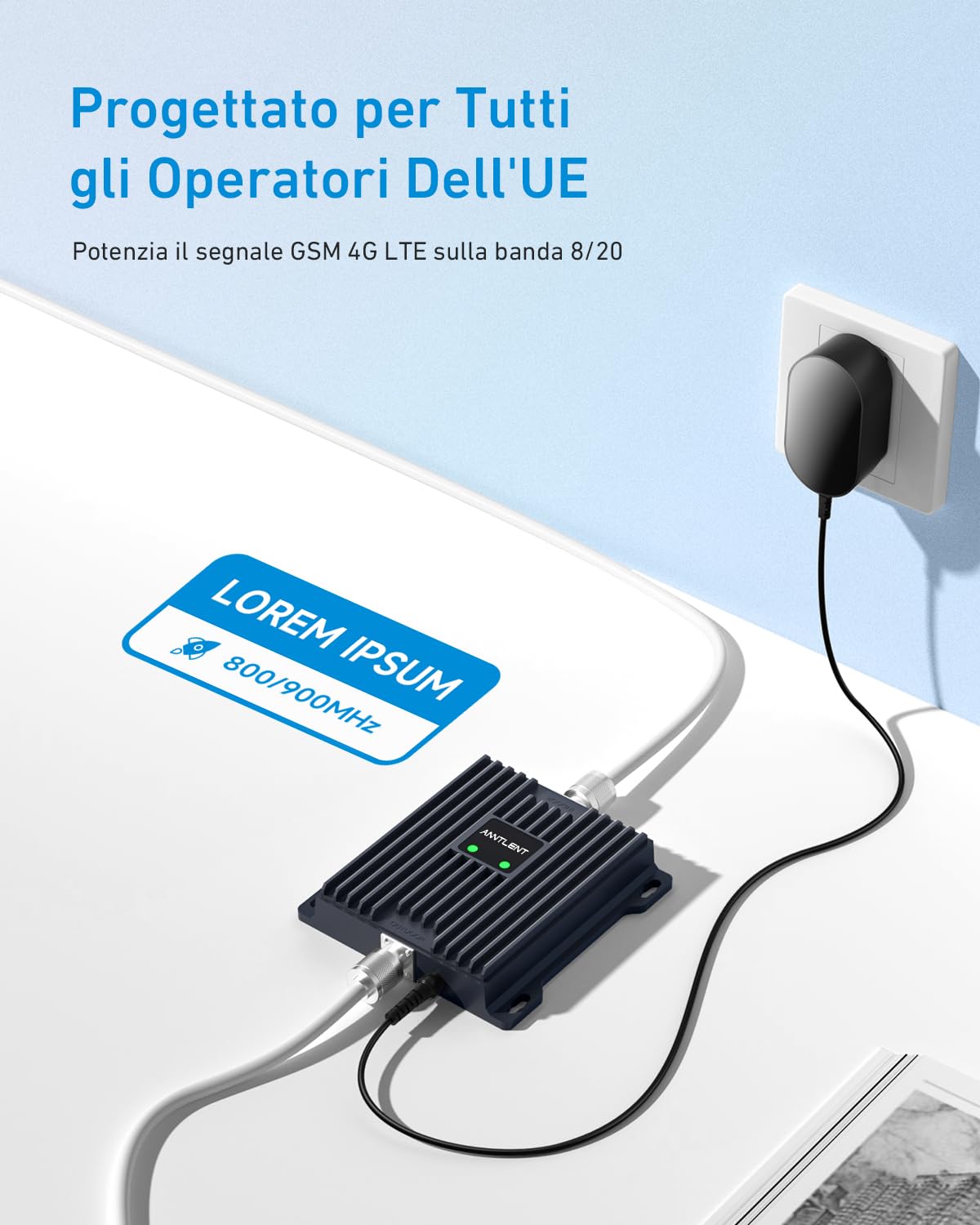 ANNTLENT Amplificatore Segnale Cellulare Ripetitore gsm LTE 4g 3g 2g