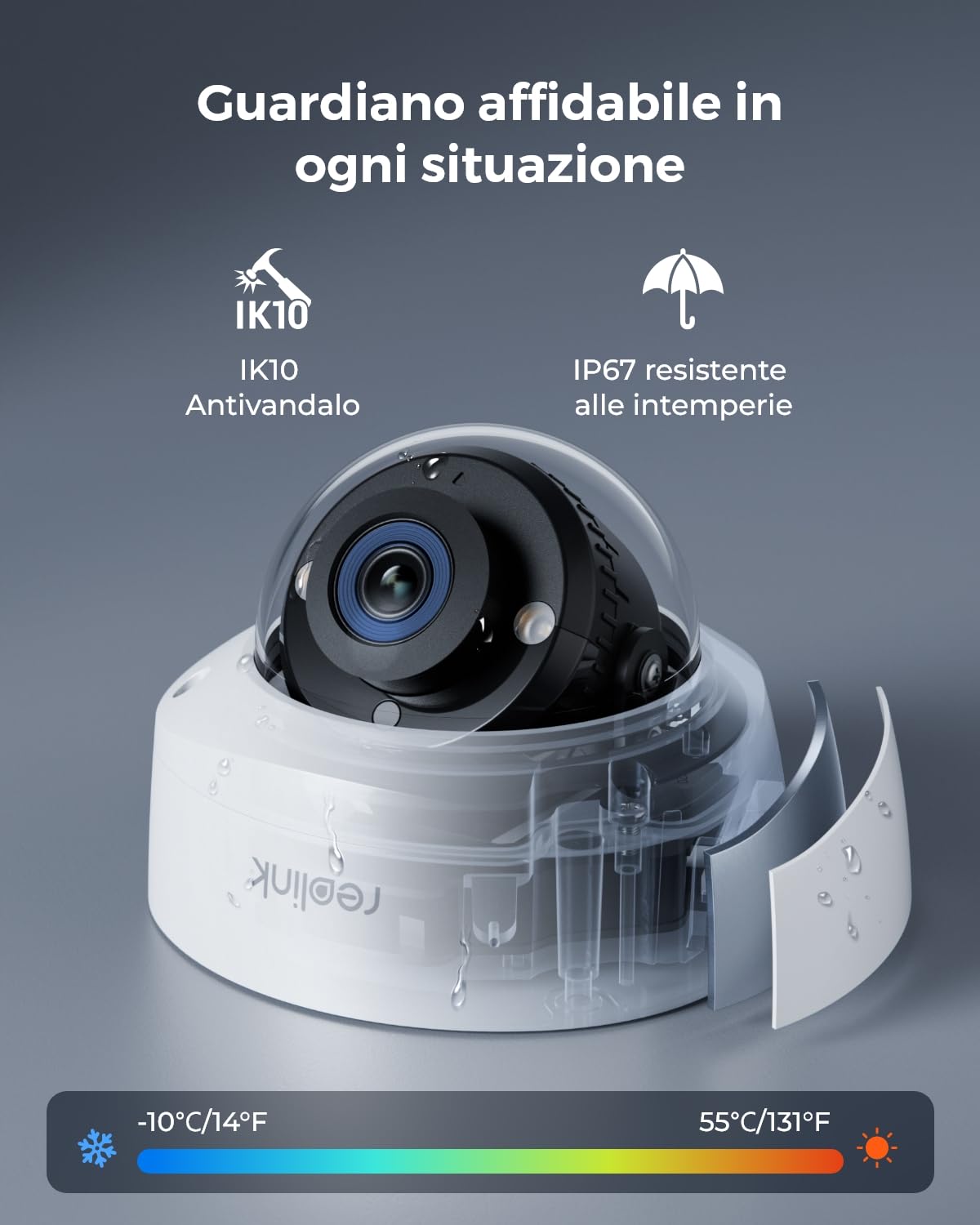 Reolink PoE 12MP Kit Telecamere Videosorveglianza, IK10 Antivandalo, Grandangolo a 145° RLK8-1200V4