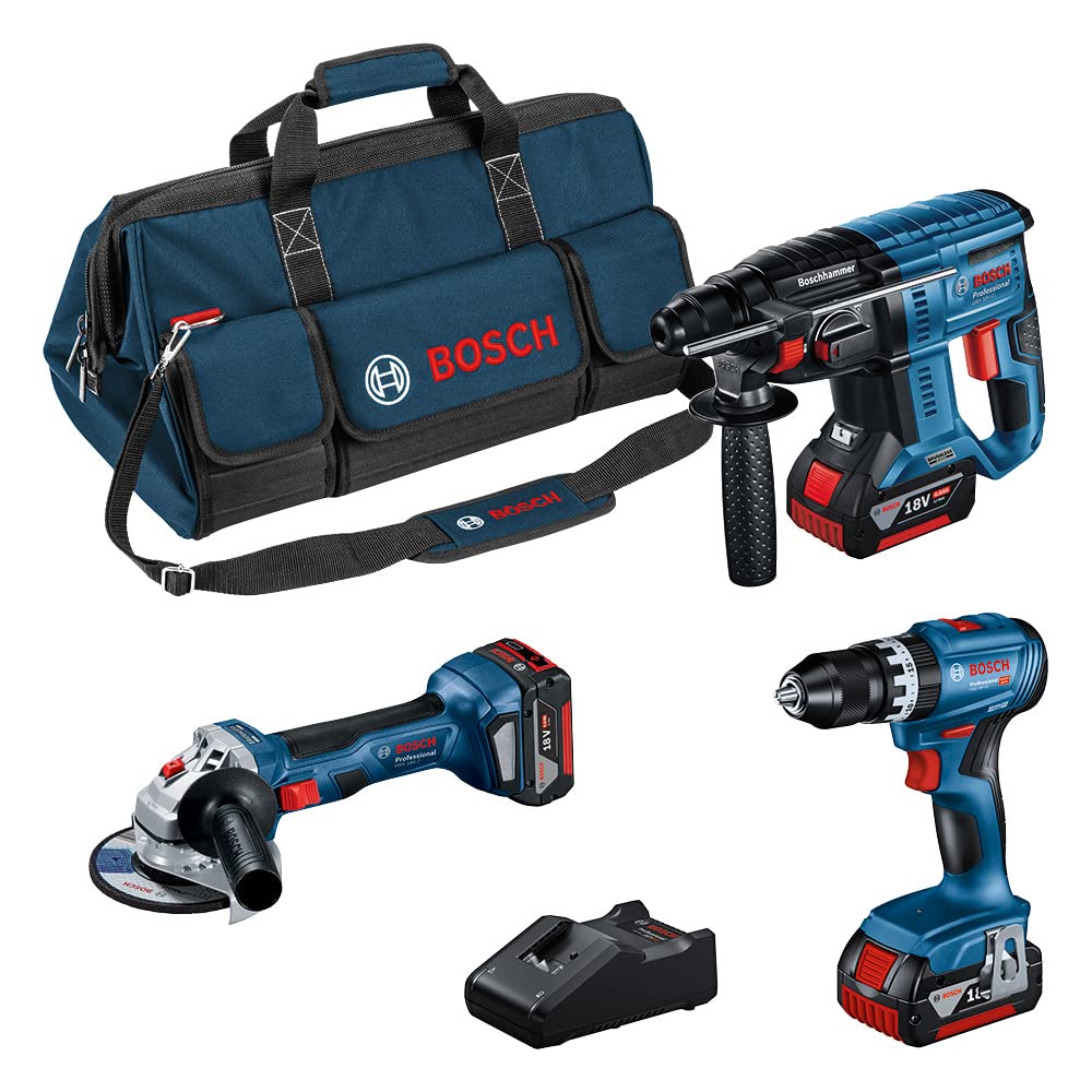 Bosch Professional Kit GSB 18V-45 + GBH 18V-21 + GWS 18V-7 (125)