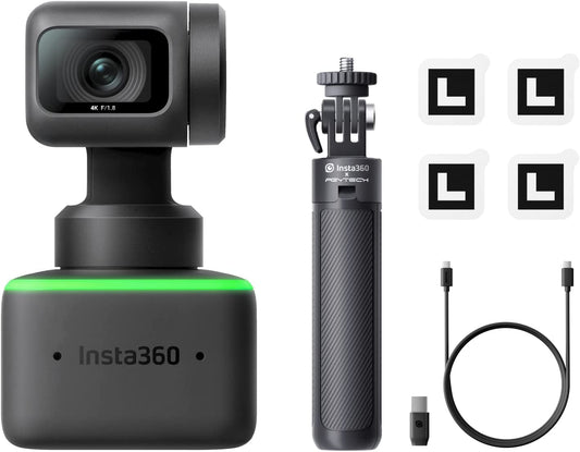 Insta360 Link Kit treppiede Webcam PTZ 4K con sensore da 1/2", Tracciamento IA