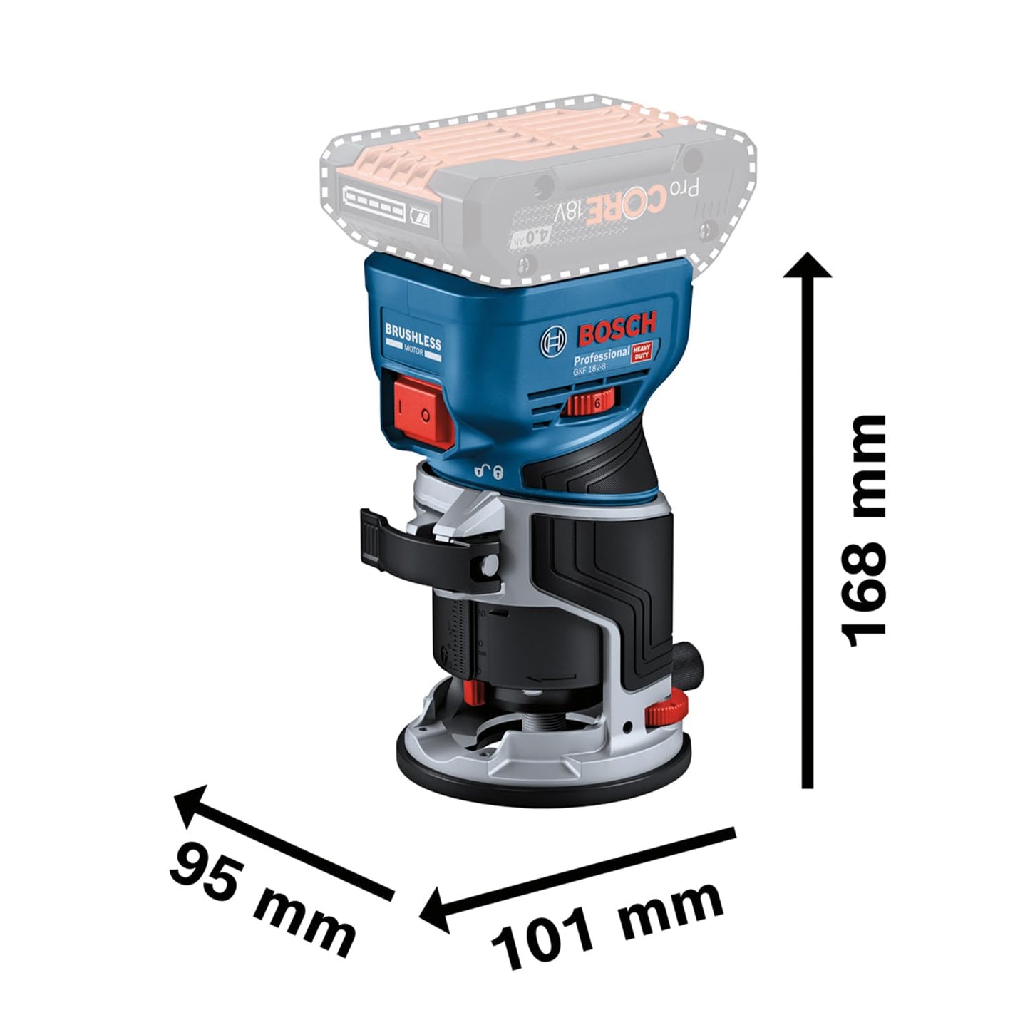 Bosch Professional 18V System Rifilatore a batteria GKF 18V-8