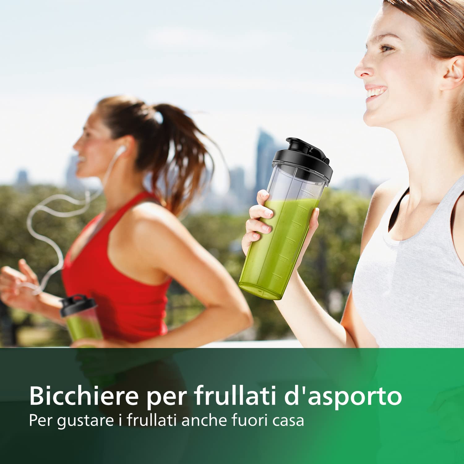 Philips Frullatore per Frullati e Smoothie - 1000W, Caraffa in Vetro da 2L, ProBlend Crush (HR3573/90)