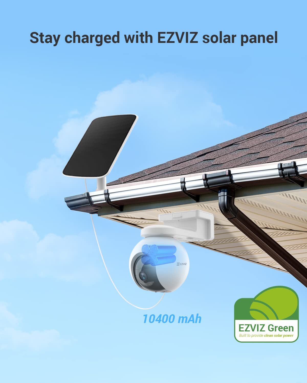 EZVIZ EB8 4G LTE Telecamera Esterno con Batteria Ricaricabili 10400mAh, 2K Telecamera di Sorveglianza