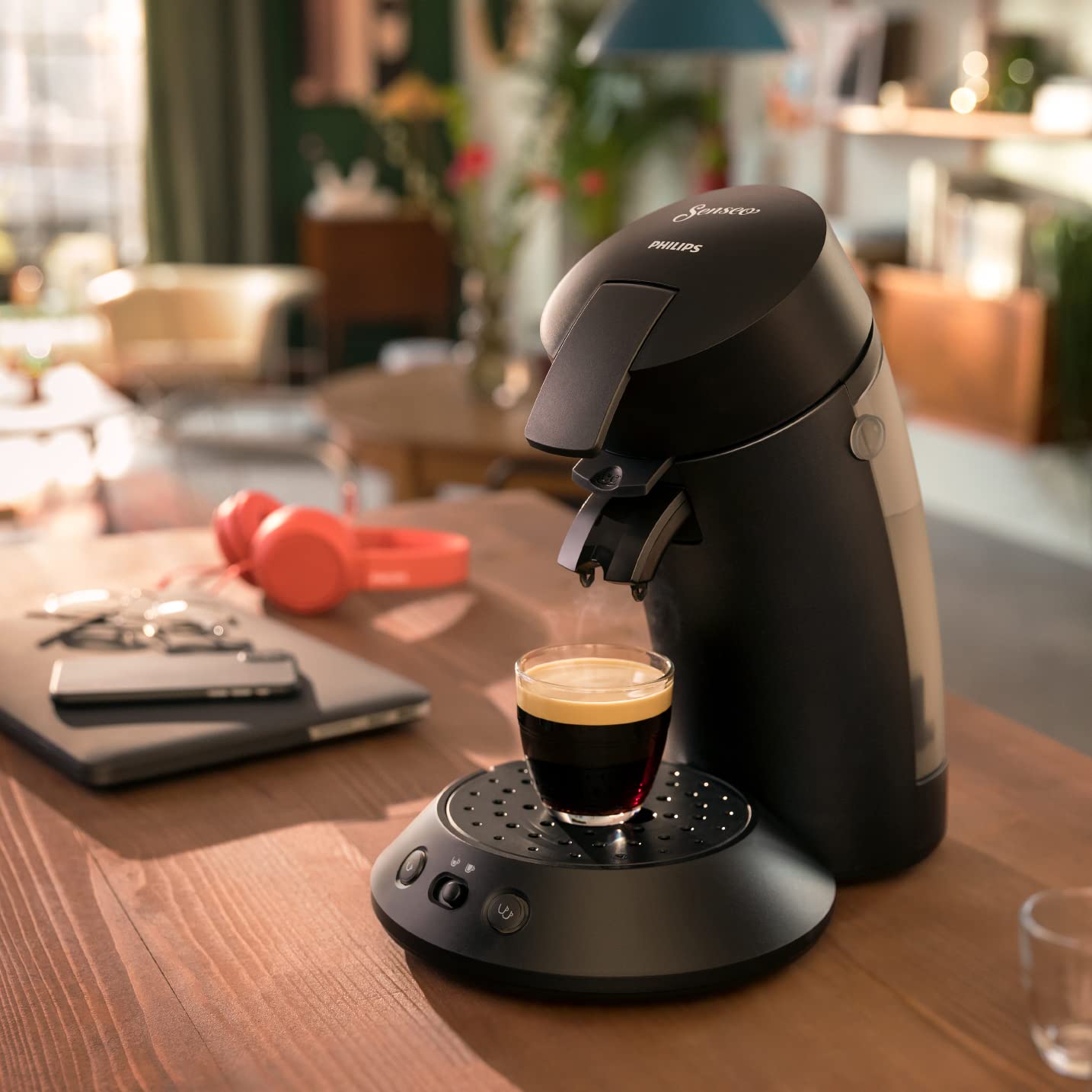 Philips Senseo Original Plus CSA210/60 - Macchina per cialde da caffè, tecnologia caffè boost, Nero