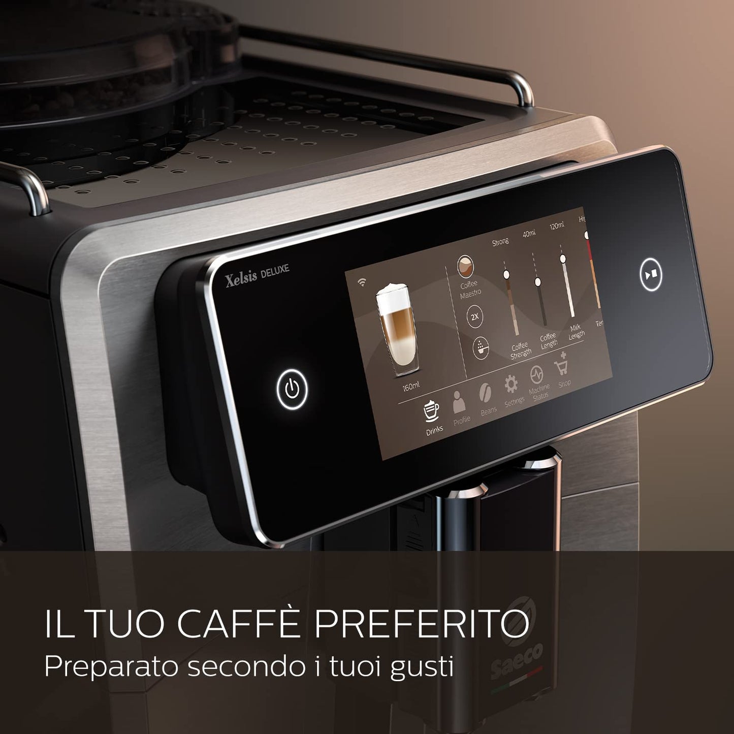 Phillips Saeco Xelsis Deluxe Macchina da Caffè Automatica - Wi-Fi Integrato, Macinacaffè in Ceramica (SM8785/00)