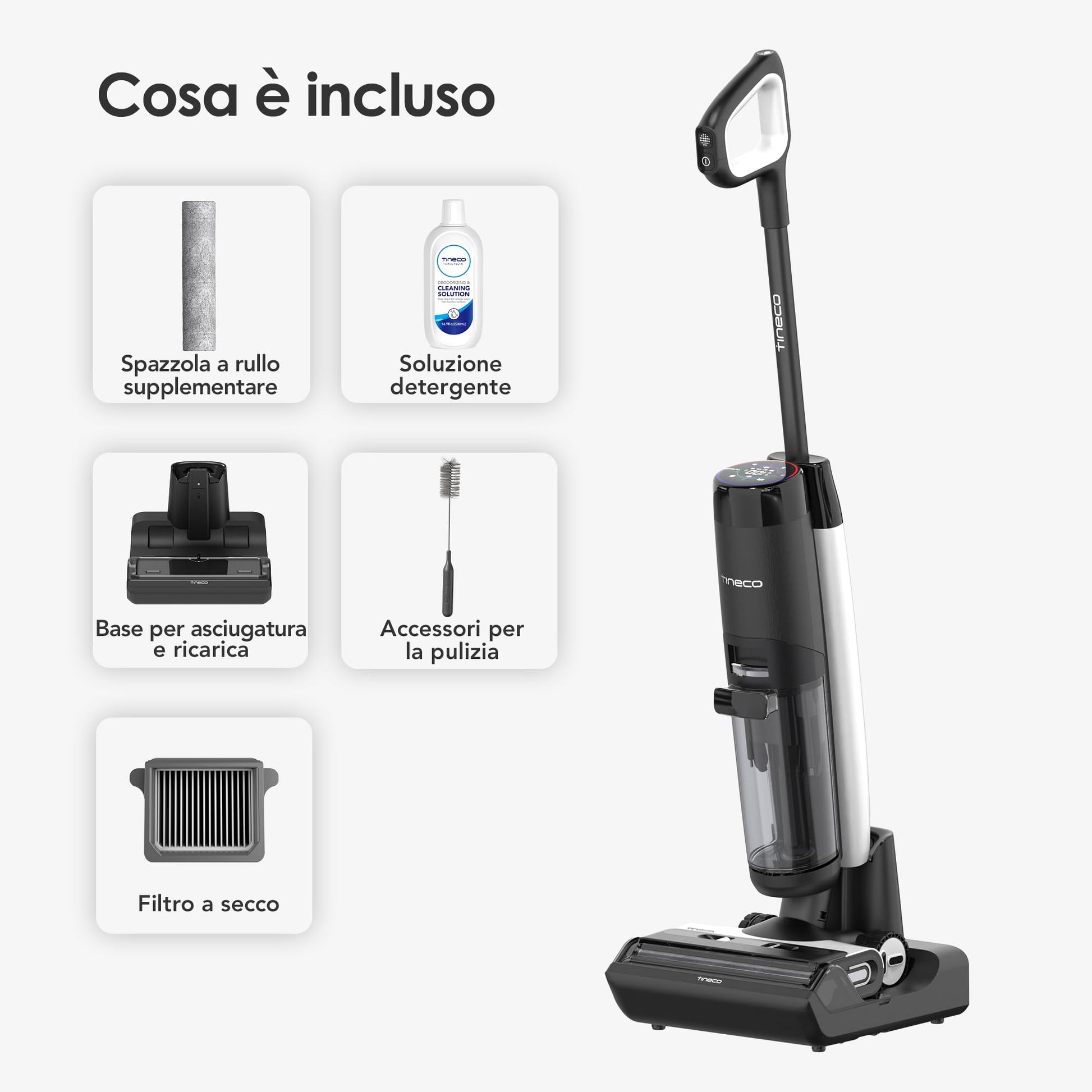 Tineco FLOOR ONE S7 FlashDry Aspirapolvere Intelligente, Senza fili, A secco e a umido