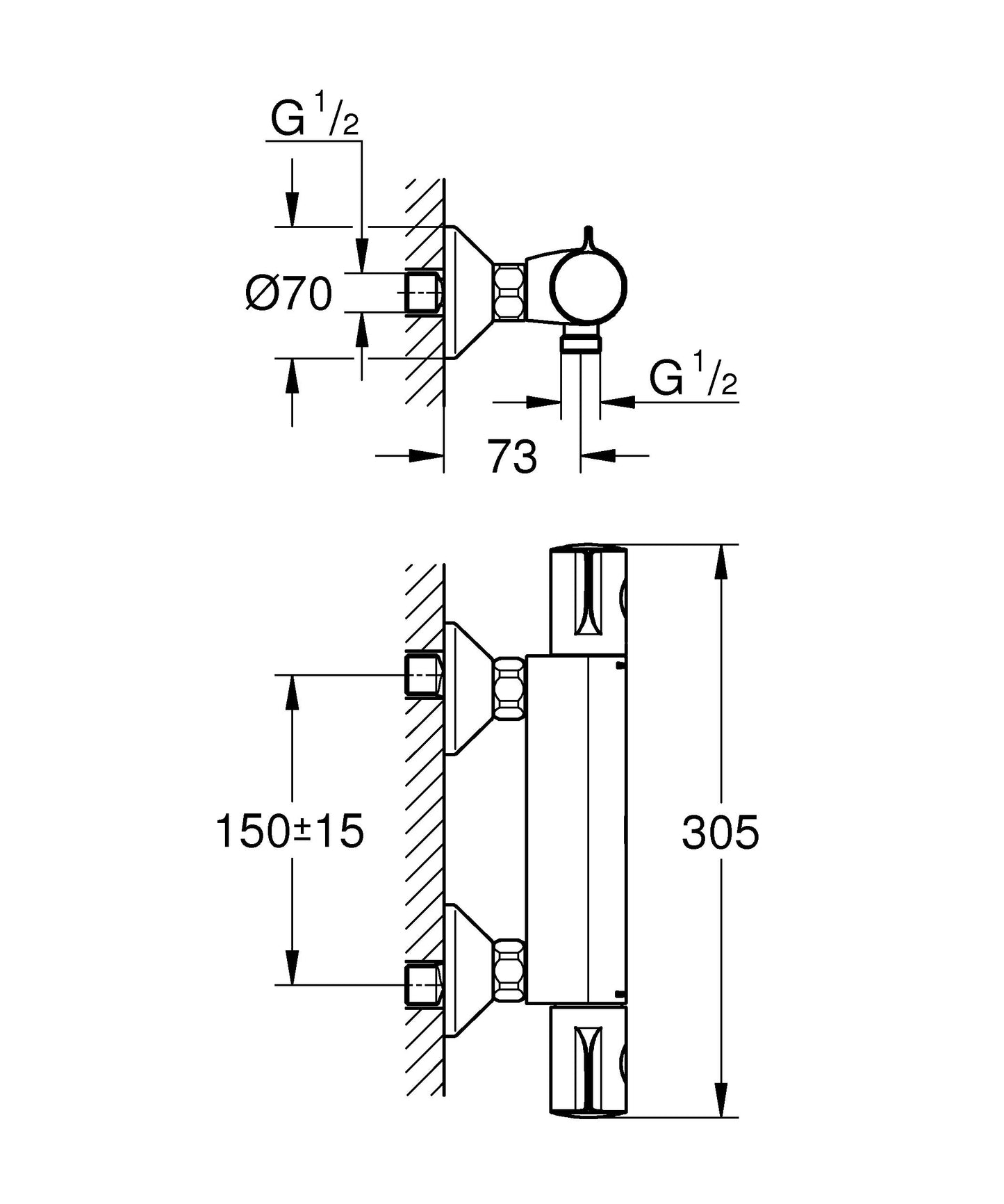 GROHE Grohtherm 800 Miscelatore Termostatico per Doccia, Cromo 34558000