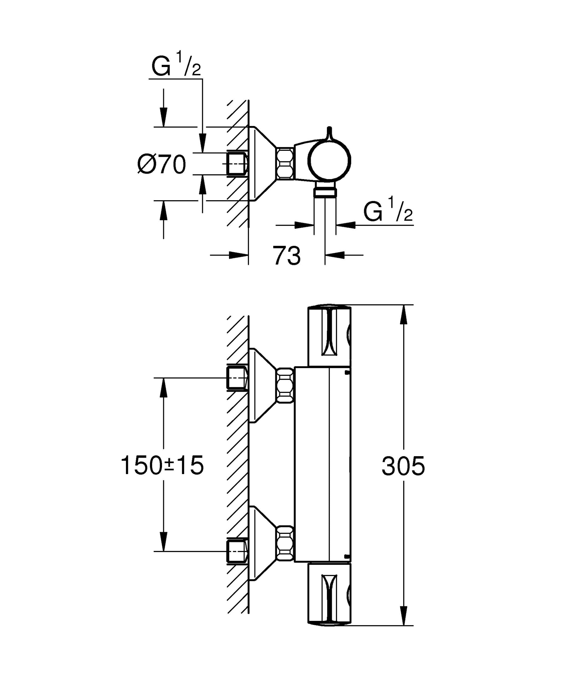 GROHE Grohtherm 800 Miscelatore Termostatico per Doccia, Cromo 34558000