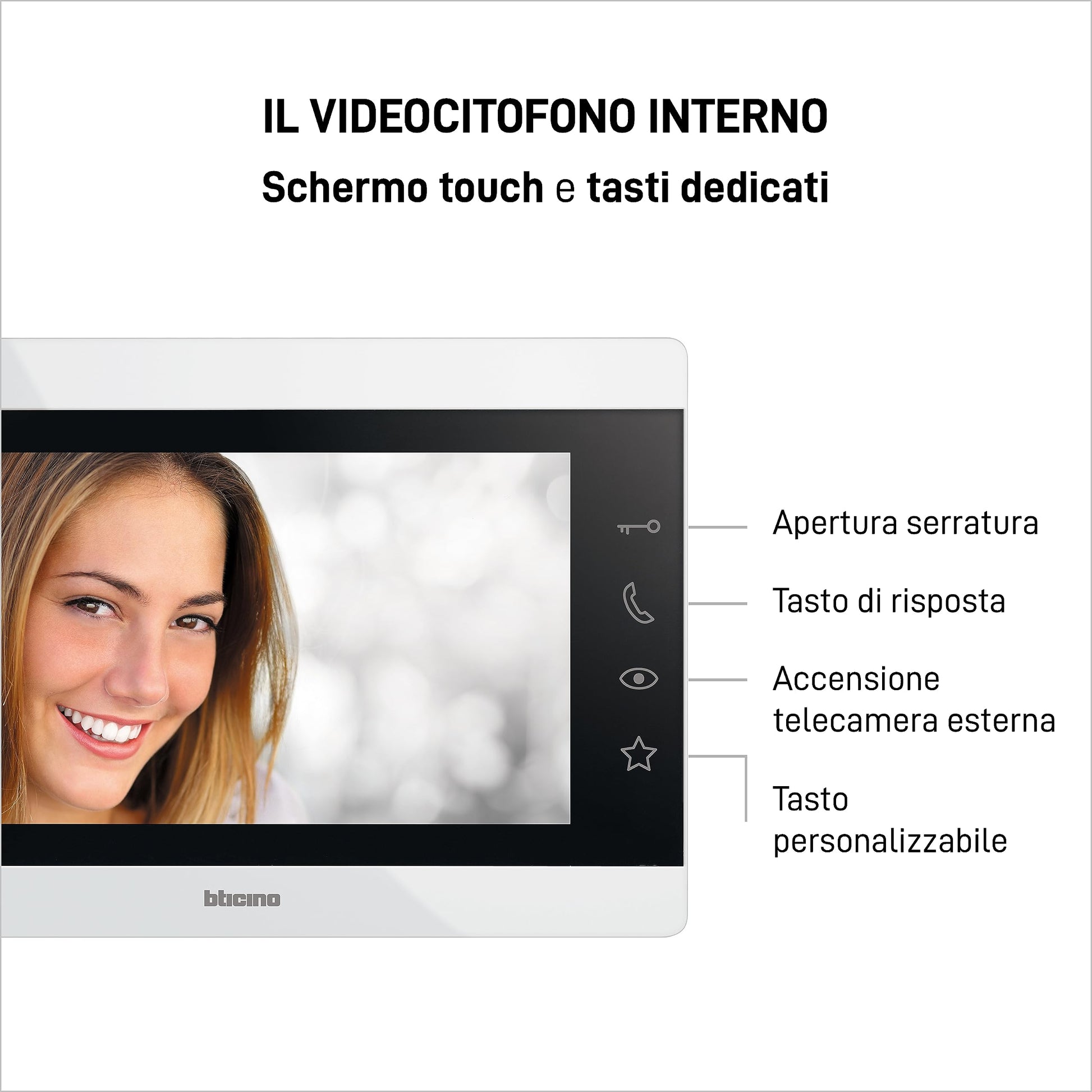 Bticino 317913 EASYKIT ESSENTIAL VIDEOCITOFONO MONOFAMILIARE Plug-In 2 Fili con: 1 Pulsantiera Esterna,