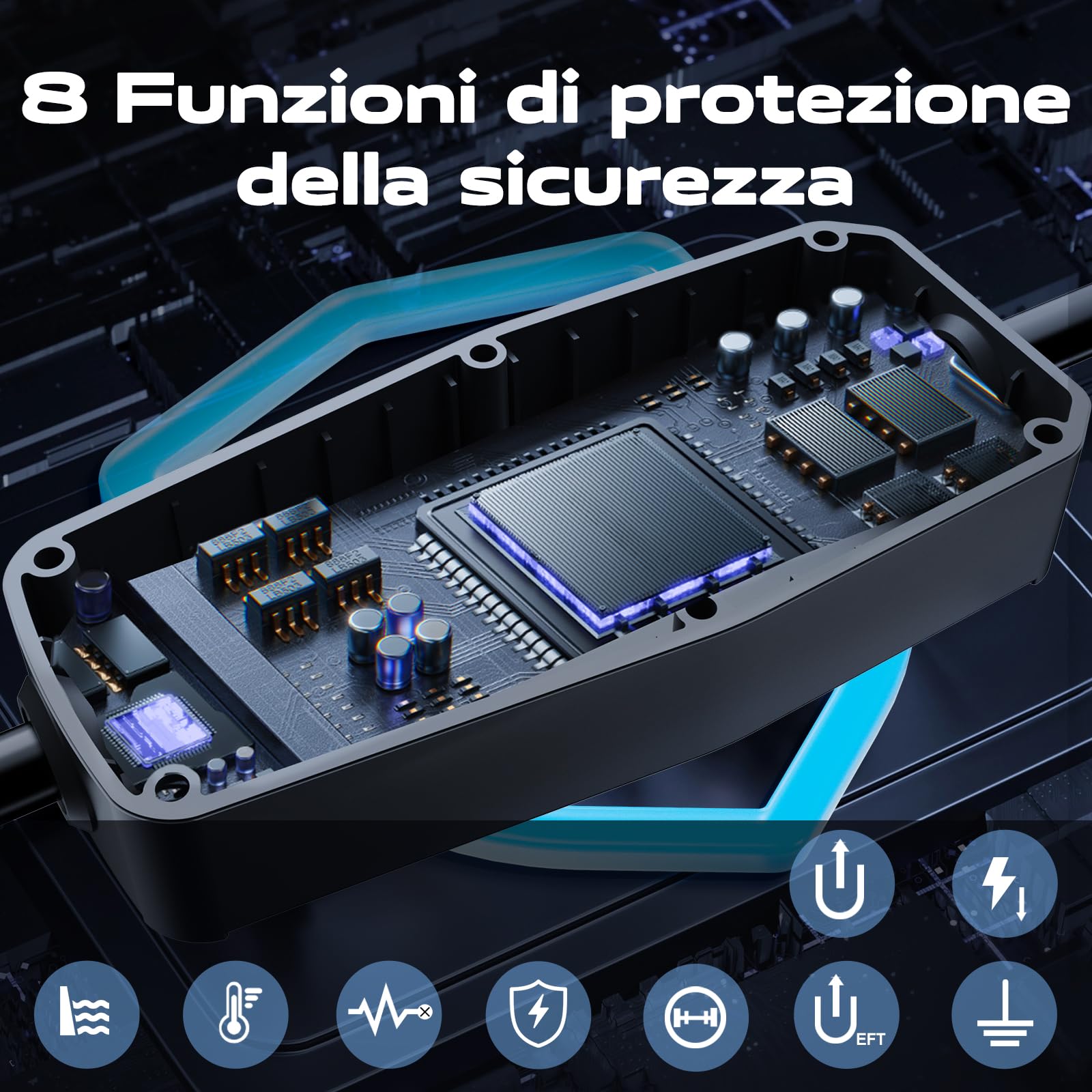 VDLPOWEREU Colonnina Ricarica Auto Elettrica, 11KW Caricabatterie per Veicoli Elettrici da Tipo 2 IEC 62196-2